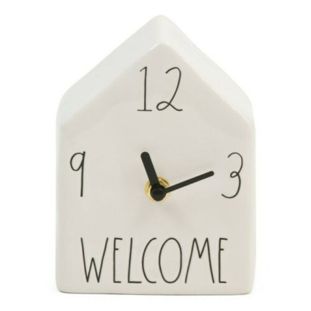 RAE DUNN Welcome Clock Birdhouse